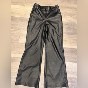 NWOT Express Black Faux Leather Trouser Pants 4